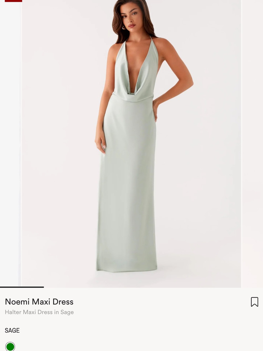 Sage Halter Plunge Maxi Dress by Sage